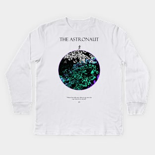 The Astronaut Moon Dark Kids Long Sleeve T-Shirt